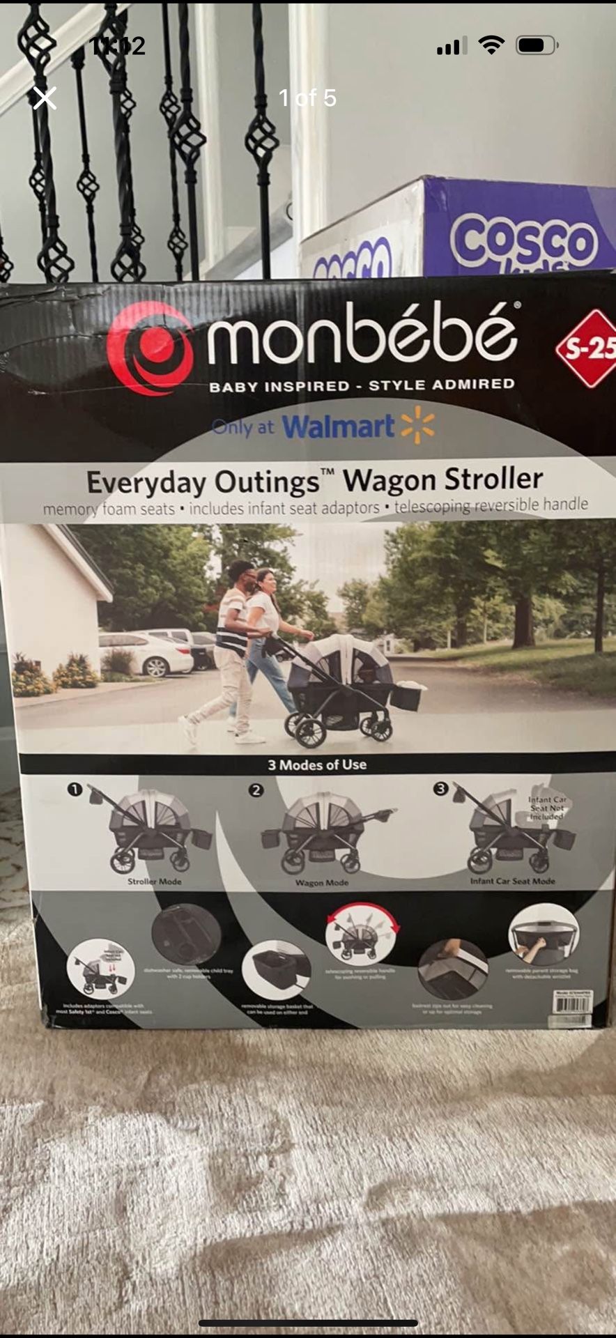 Monbebe Everyday Outings Wagon Stroller, Cobblestone Grey, Toddler, Unisex