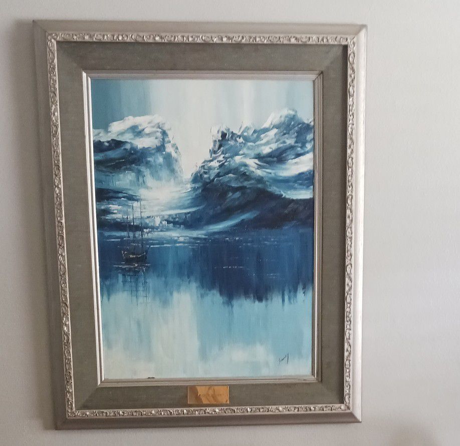 Oil Paintings On Canvas By RC Stanley, "GLACIER MIGHT "1975