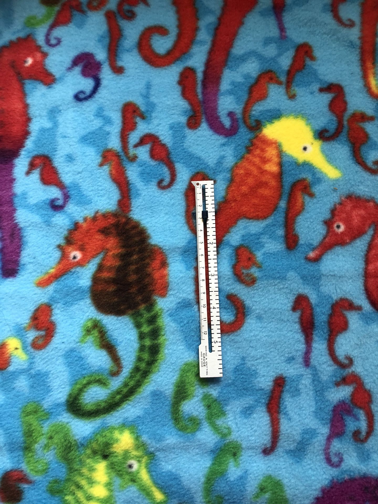 Baby Boys Fleece Fabric Seahorse 31”x40” 