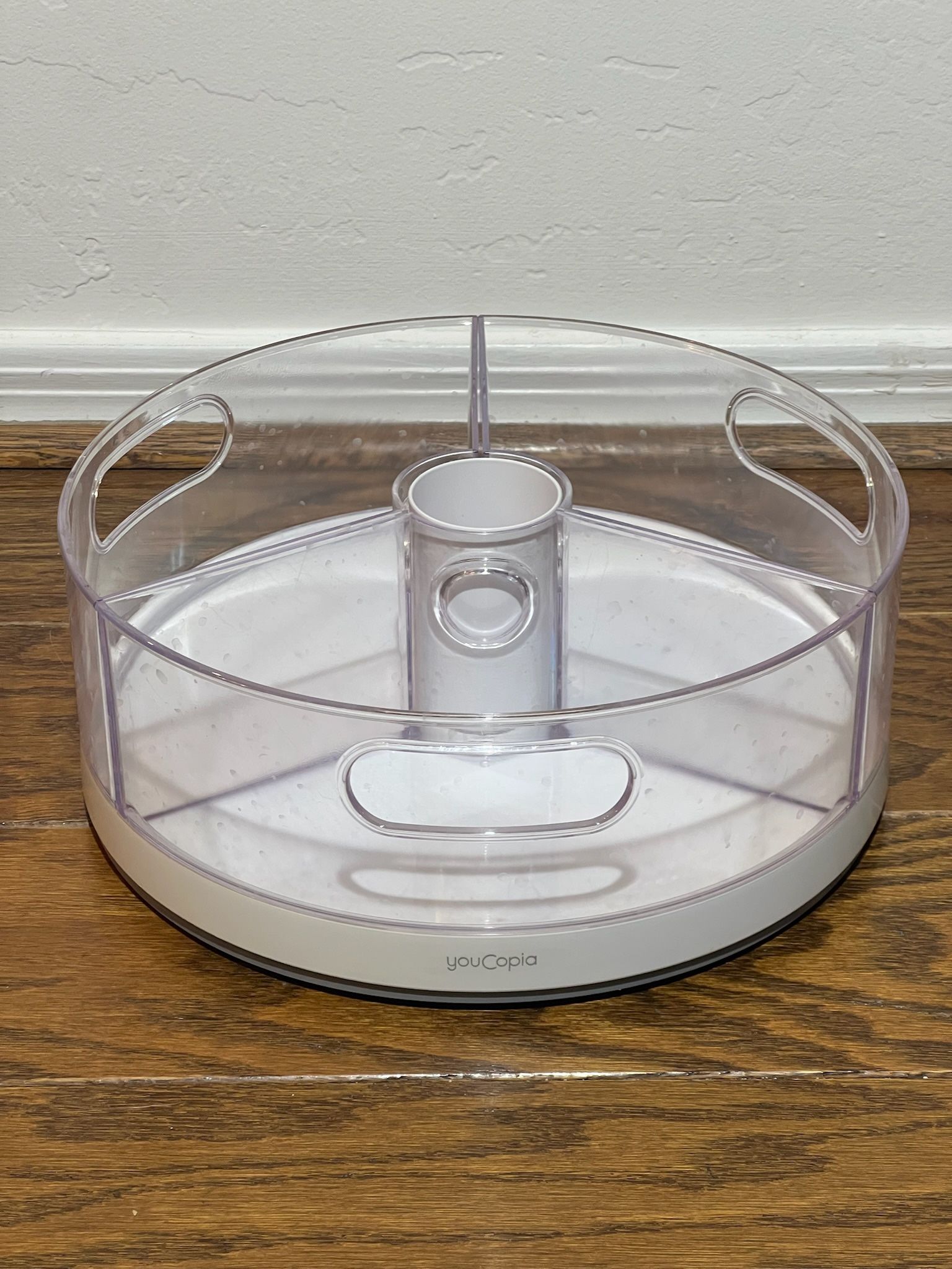 YouCopia Crazy Susan Lazy Susan Organizer, 6 BPA-Free Removable Clear Bins with Handles