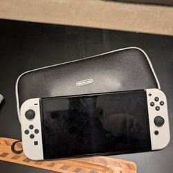 Nintendo Switch OLED (white) w/ Case + Dock