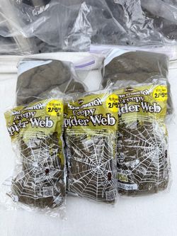 Super Stretch Creepy Spider Web Halloween Decoration 3-Pack