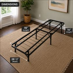 🔥 Folding Metal Bed Frame Heavy Duty Platform Home House Sleeping Dorm College Guest Room Portable Storage 👀

✨ Very Good Overall Pre-Owned Conditio
