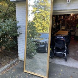 8’ Tall gold Leaf Beveled Glass Mirror 
