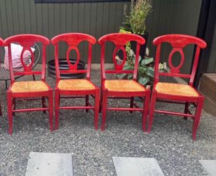 4 Pottery Barn Napoleon Red Dining Chairs