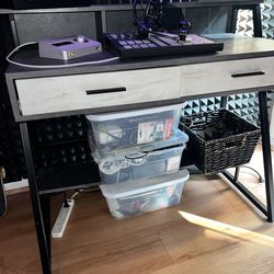 Sturdy Desk w/ Cubbies & Shelf