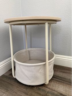 Side table with basket