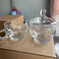 Azucarera Y Cremera De Cristal De Princes House 