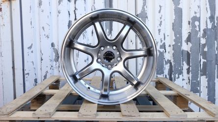 18 INCH SQUARED SET WORK T7R STYLE WHEELS RIMS 18X9.5 +22 (5X114.3) CB: 73.1