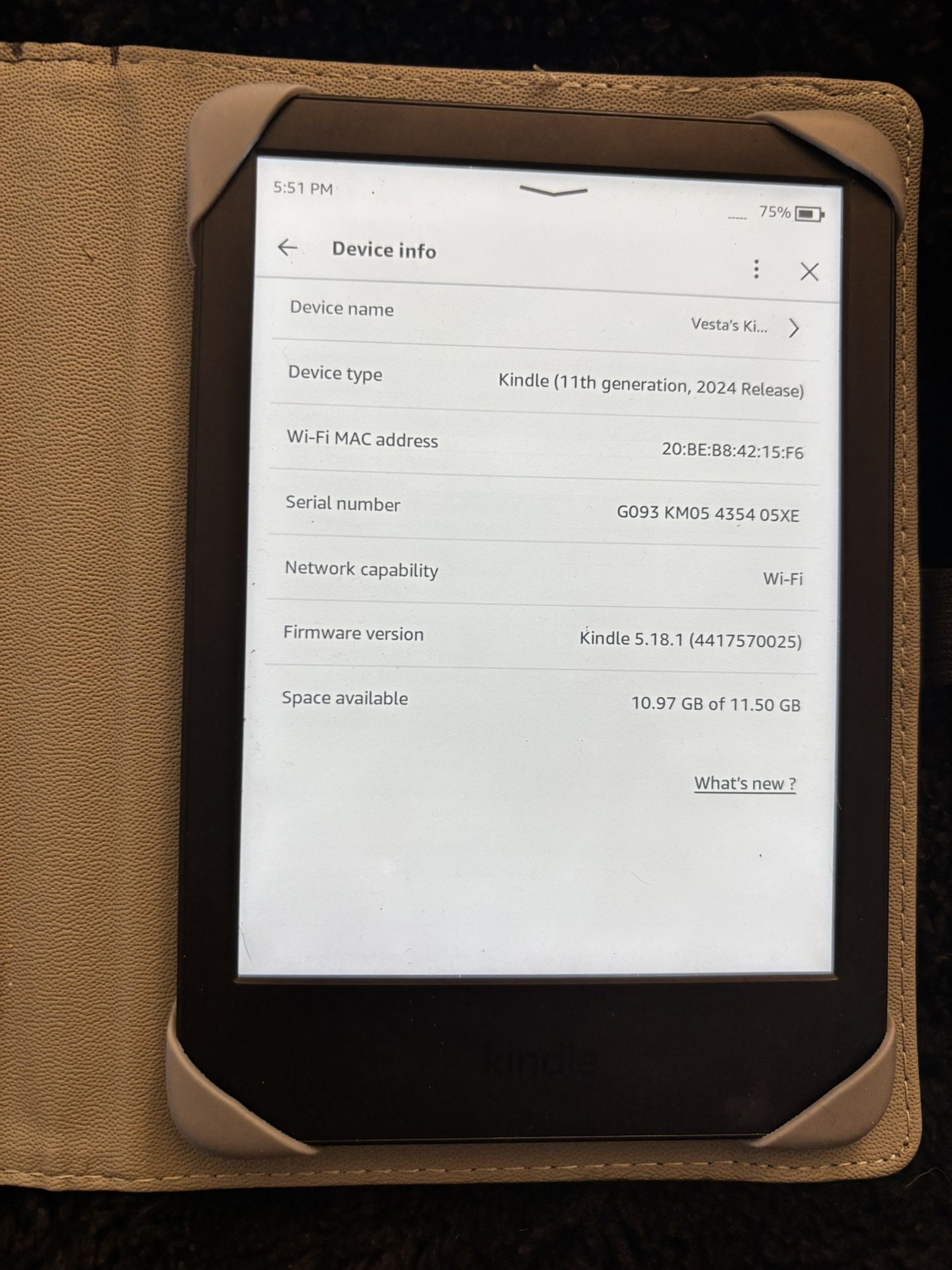 Kindle 11th Gen E reader 
