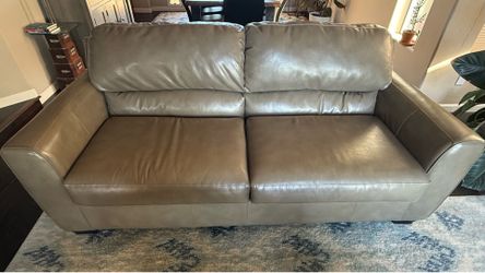 Taupe colored sofa