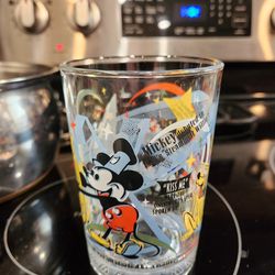 McDonalds Disney World 100 Years of Magic Anniversary Cup Glass Steamboat Willie