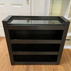 Rolling Shelf With Glass Top