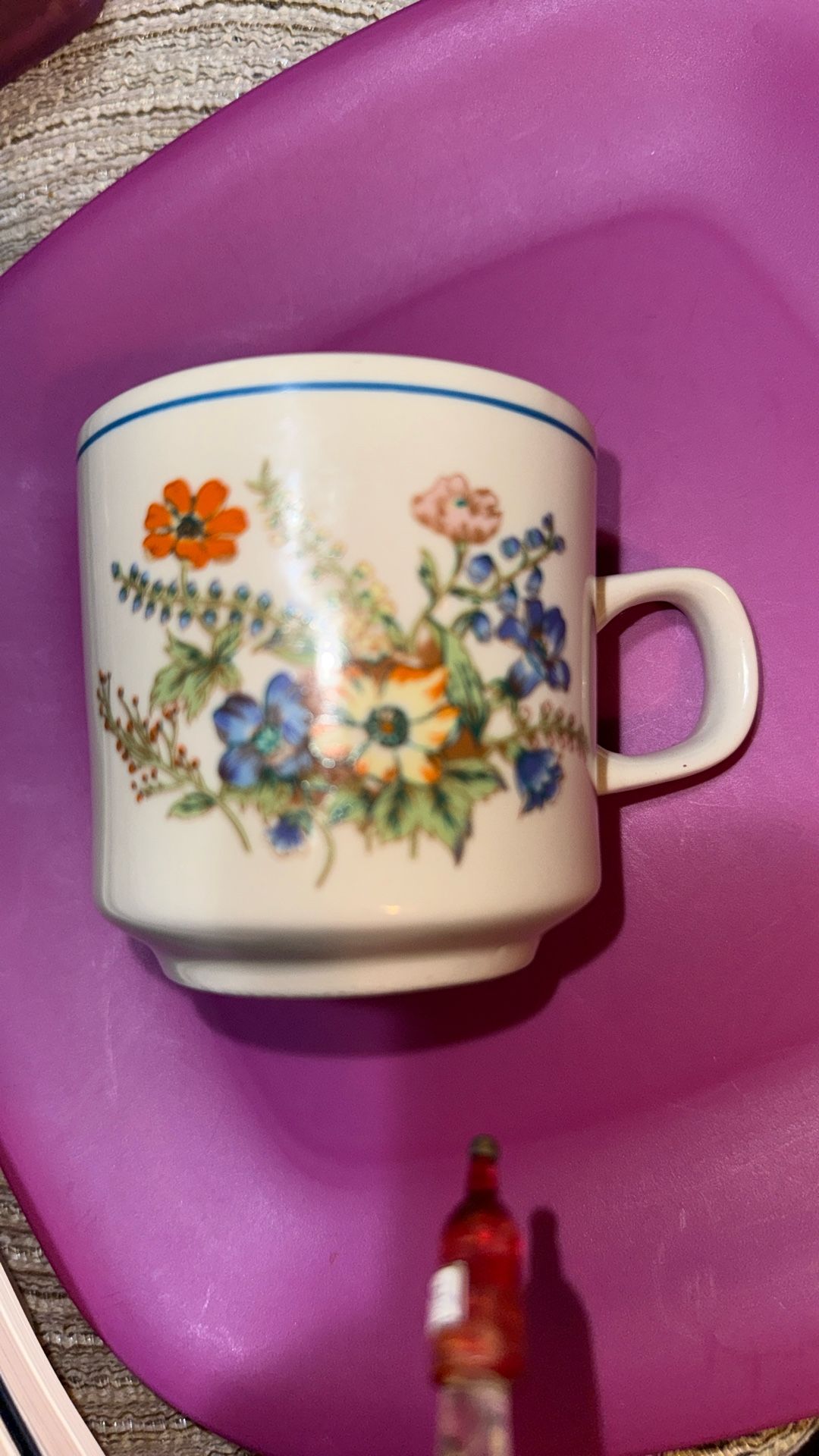 Vintage Kun Lun Floral Ceramic Coffee Tea Mug