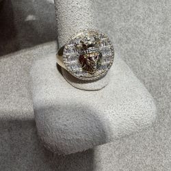 10k Men’s Fashion Diamond Lion Ring 