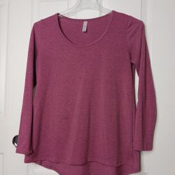 Women's LuLaRoe Medium Classic T  Tops Solid Black Blue Mauve Lot  3 Long Sleev