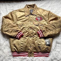 Rare Levi’s x Starter San Francisco 49ers Gold Red Jacket Size Large New!
