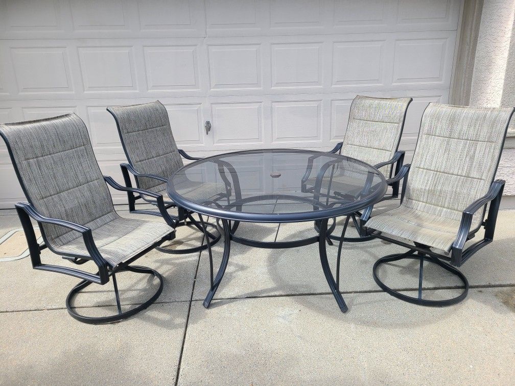 Hampton Bay Riverbrook Patio Pool Dining Set Outdoor Furniture MUST SEE