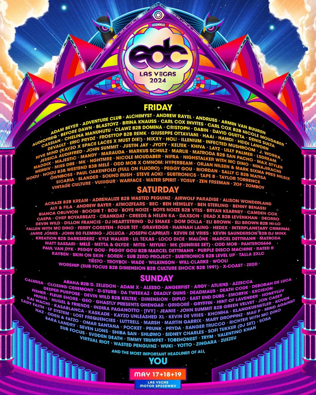 EDC Las Vegas 2024 2 GA+ Bracelets