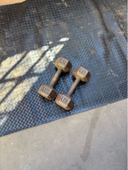 Dumbbells 2x15, 60 cent a pound.