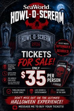 SeaWorld Howl-O-Scream 2026 Tickets