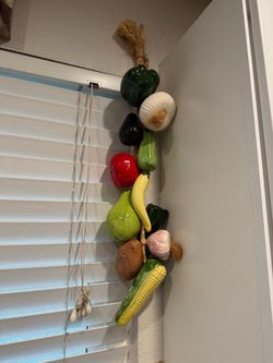 Vintage Ceramic Vegetable Garland Hanging Kitchen Decor Farmhouse