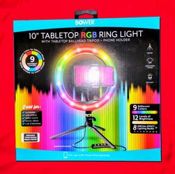 NEW 10" Tabletop RPB Ring Light With Ballhead Tripod & Phone Holder