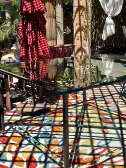 High End Glass Table And Chairs 60” Square