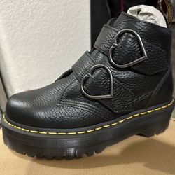Devon Heart Leather Platform Boots-Size 7