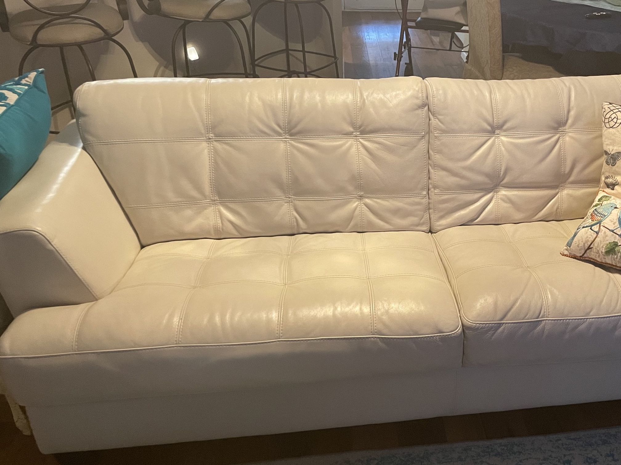 Leather White Couch 
