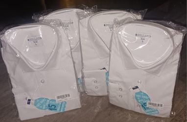 4 Brand New White Collared Shirts