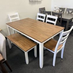 Dining Table 4 Chairs And A Bench 