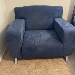 Blue Suede Armchair (2)