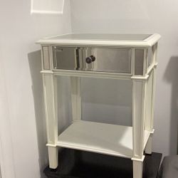 Two Pier One Imports Vintage. Mirrored Side Table Nightstand 