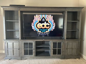 LIVING SPACES 76” + ENTERTAINMENT CENTER