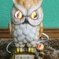 Vintage Ceramic Owl " Good Night " Nightlight 