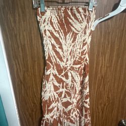 Brown and cream dress