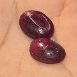 2 Natural 15mm Cabochon Garnets