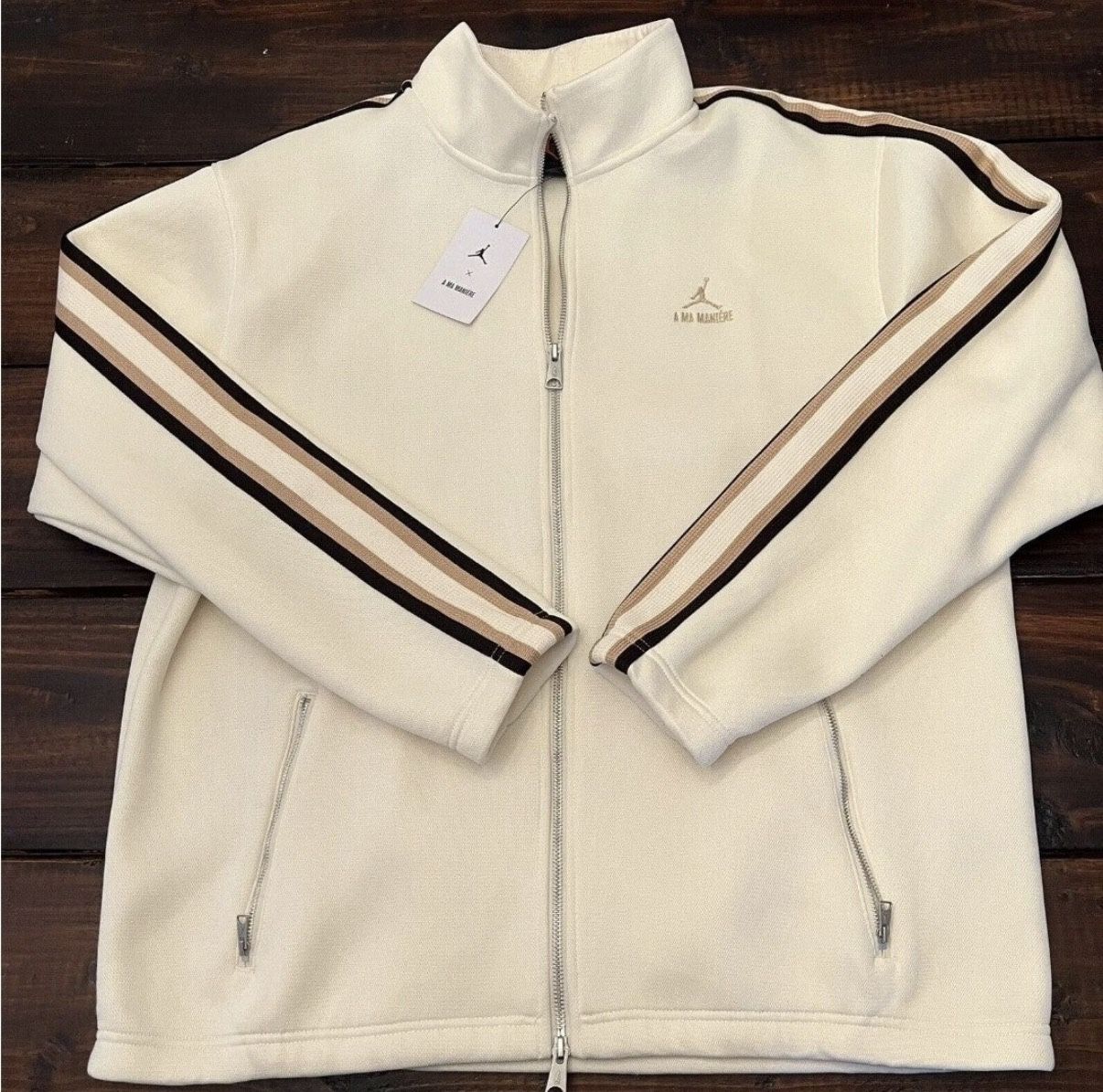 NEW Nike Air Jordan x A Ma Maniere Track Jacket Cream Men Size S