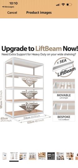 HOMEDANT White 48.1" Deep 5 Tier Storage Shelves Garage Shelving Unit