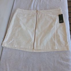 Wild Fable Front Zip Corduroy Skirt Sz 18 Almond Cream