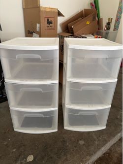 Plastic storage drawers