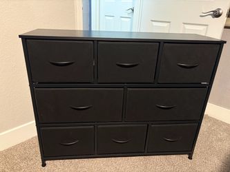NEW 8 Drawer Black Fabric Dresser