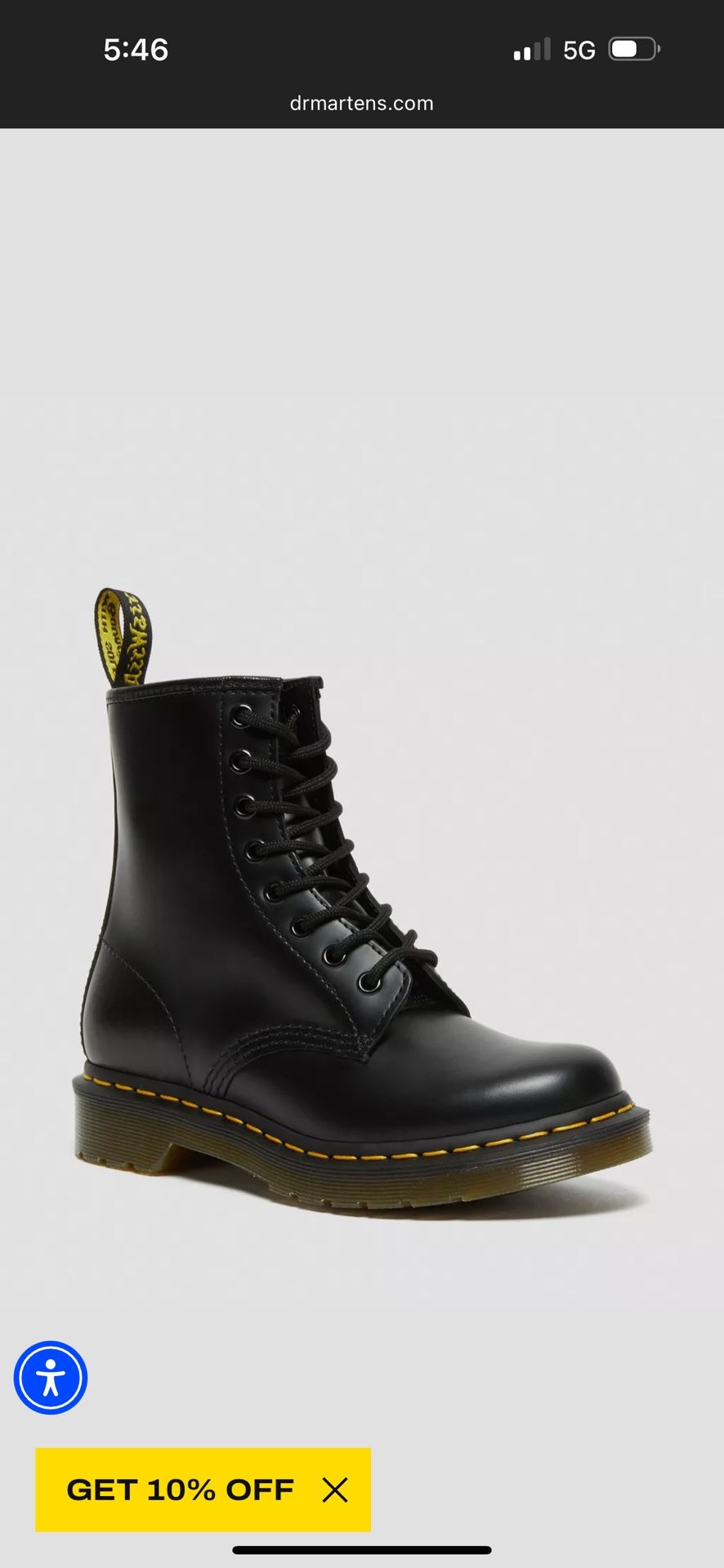Dr Martens 1460 WOMEN'S BLACK SMOOTH LEATHER LACE UP BOOTS