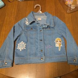 Disney Tutu Couture Frozen Blue Jean Jacket Girls Size 5/6