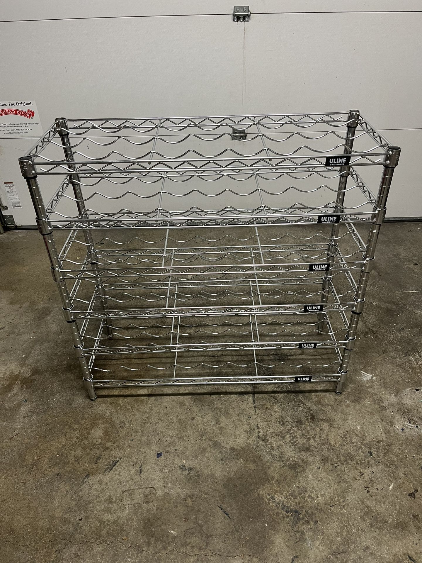 ULINE 6 Shelves Stainless 54 Bottle Wine Rack In Excellent Condition