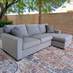 Crate & Barrel Axis Gray Sectional Sofa - Like New - Free Delivery