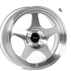 Only-1 Wheel Circuit Performance CP22 15×6.5 Flat sliver 4×100 [+35mm] Wheels Spoon Style Rims compatible with Honda Civic, Acura Integra, Mazda Miata