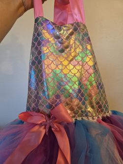 ​LED Light-Up Mermaid Princess Tutu Dress & Matching Light-Up Headband Set