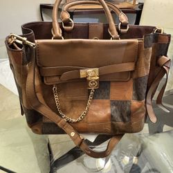 Michael Kors Hamilton Legacy Large Leather Belted Satchel Bag